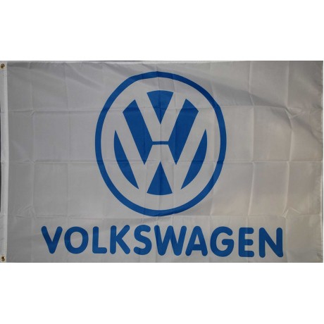 Volkswagen White with Blue Logo 3x5 Flag