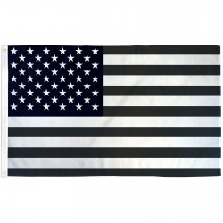 USA Black and White 3' x 5' Polyester Flag