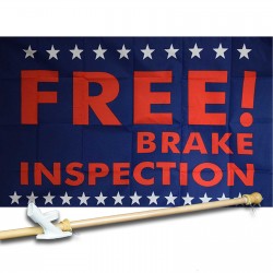 Free Brake Inspection 3' x 5' Polyester Flag Pole And Mount.