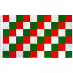 Green White and Red Checkered 3' x 5' Polyester Flag
