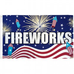 Fireworks Rockets 3' x 5' Polyester Flag