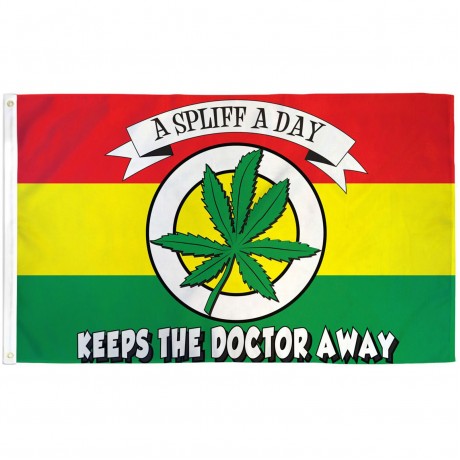 A Spliff A Day Keeps The Doctor Away 3' x 5' Polyester Flag