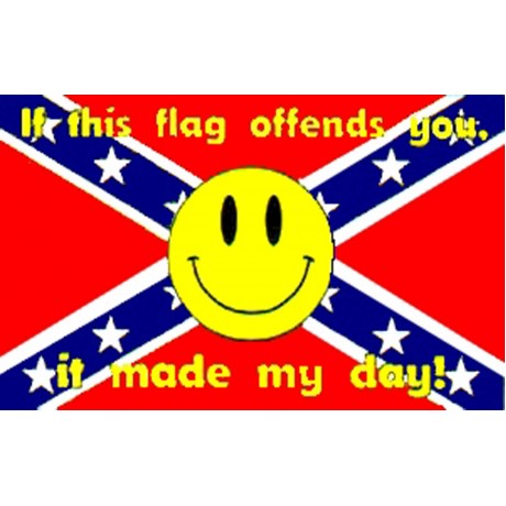 Rebel Made My Day Smiley Face 3' x 5' Polyester Flag