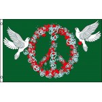 Peace And Love Peace Sign And Doves 3' x 5' Flag
