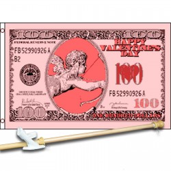 CUPID MONEY 3' x 5'  Flag, Pole And Mount.