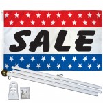 Sale Patriotic Stars 3' x 5' Polyester Flag, Pole and Mount