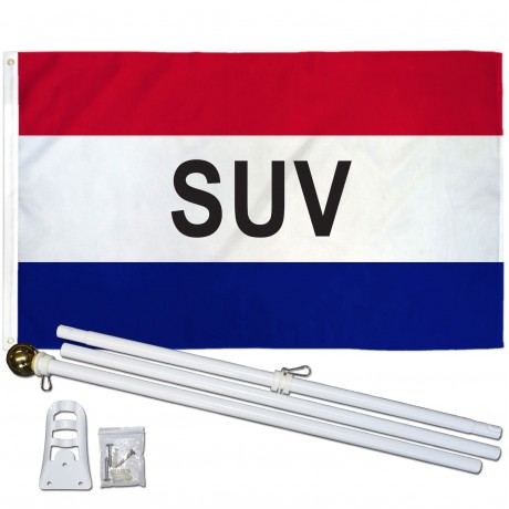 SUV Patriotic 3' x 5' Polyester Flag, Pole and Mount