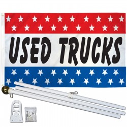 Used Trucks Patriotic Stars 3' x 5' Polyester Flag, Pole and Mount