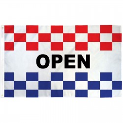 Open Patriotic Checkered 3' x 5' Polyester Flag