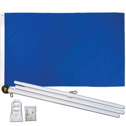 Solid Royal Blue 3' x 5' Polyester Flag, Pole and Mount