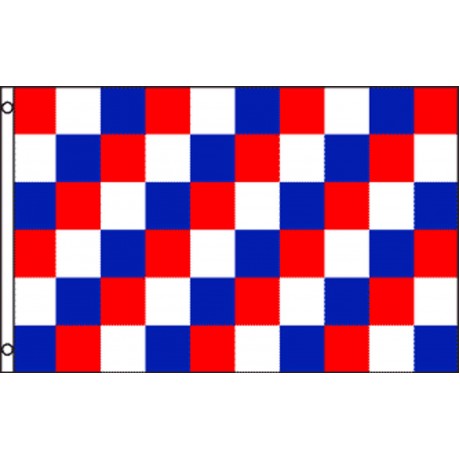 Checkered Red Blue White 3' x 5' Polyester Flag