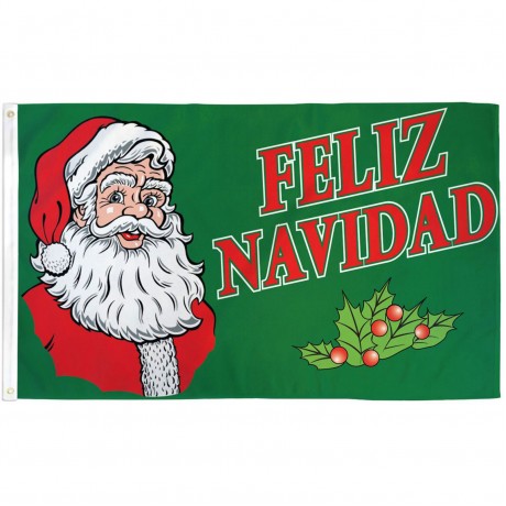 Feliz Navidad Santa 3' x 5' Polyester Flag