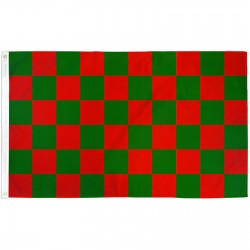 Checkered Red Green 3' x 5' Polyester Flag