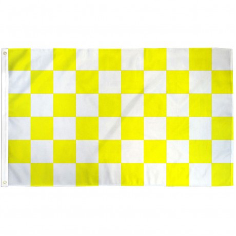 Checkered Yellow White 3' x 5' Polyester Flag
