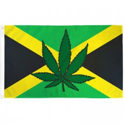 Jamaica Country Marijuana Leaf 3' x 5' Polyester Flag
