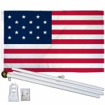 USA Historical 15 Star 3' x 5' Polyester Flag, Pole and Mount