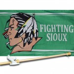 Fighting Sioux 3' x 5'  Flag, Pole And Mount