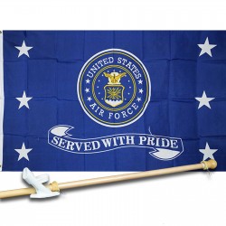 AIR  FORCE SERVED  3' x 5'  Flag, Pole And Mount.