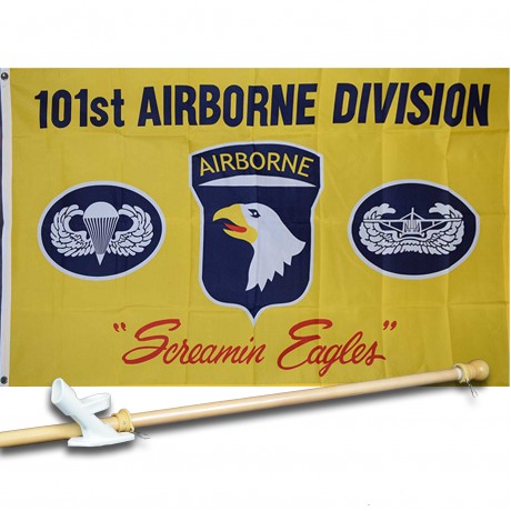 101ST SCREAMING EAGLES 3' x 5'  Flag, Pole And Mount.