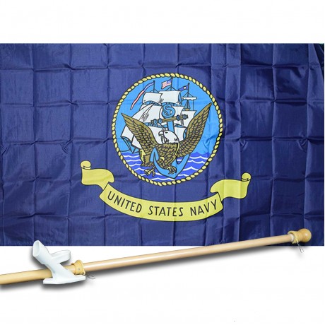 NAVY 3' x 5'  Flag, Pole And Mount.