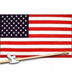 USA NYLON 3' x 5'  Flag, Pole And Mount.