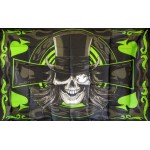 Skull Black with Green Spades 3'x 5' Flag