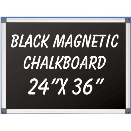 24" x 36" Aluminum Framed Magnetic Black Chalkboard