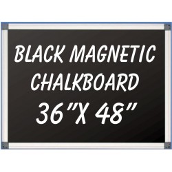 36" x 48" Aluminum Framed Magnetic Black Chalkboard