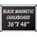 36" x 48" Aluminum Framed Magnetic Black Chalkboard