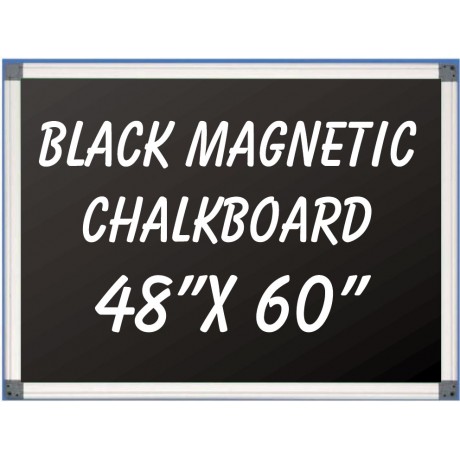48" x 60" Aluminum Framed Magnetic Black Chalkboard