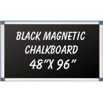 48" x 96" Aluminum Framed Magnetic Black Chalkboard