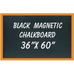 36" x 60" Wood Framed Black Magnetic Chalkboard