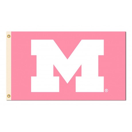 Michigan Wolverines Pink 3'x 5' Flag