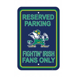 Notre Dame Fighting Irish 12-inch by 18-inch Parking Sign