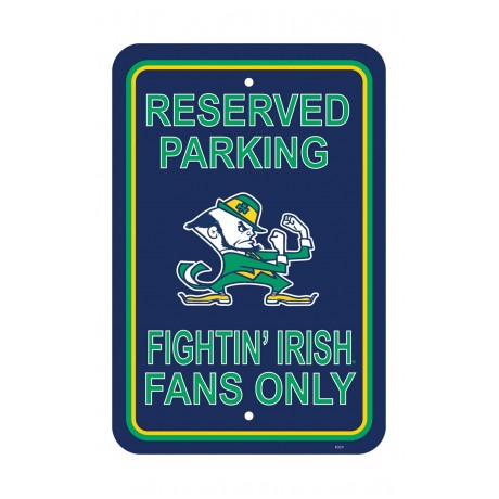 Notre Dame Fighting Irish 12-inch by 18-inch Parking Sign