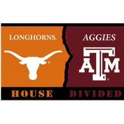 Texas Longhorns-A&M Aggies House Divided 3'x 5' Flag