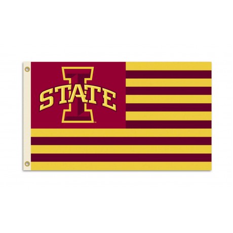 Iowa State Cyclones Striped USA Style 3'x 5' Flag