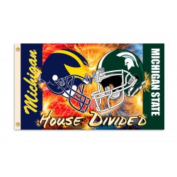 Michigan Wolverines-Michigan State Spartans House Divided 3'x 5' Flag