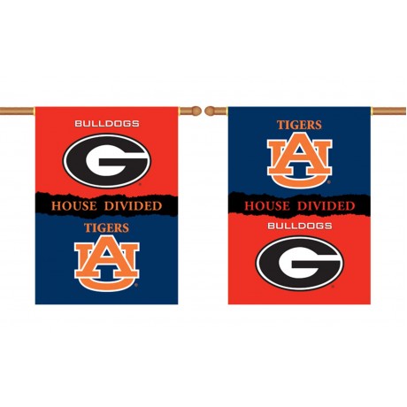 Georgia Bulldogs-Auburn Tigers House Divided 28 x 40 Banner