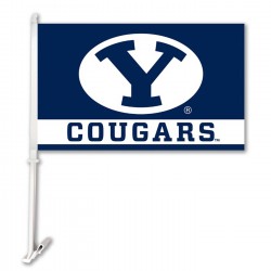 Brigham Young Cougars 11-inch by 18-inch Two Sided Car Flag