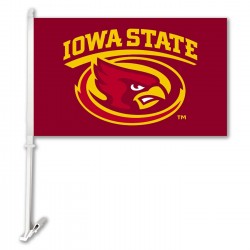 Iowa State Cyclones Red Two Sided Car Flags