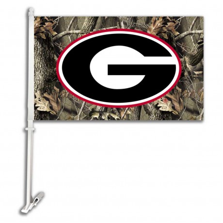 Georgia Bulldogs Camo Two Sided Car Flag