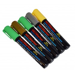 1/4" Shamrock Chisel Tip Waterproof Marker Pens - 5 Pc Set