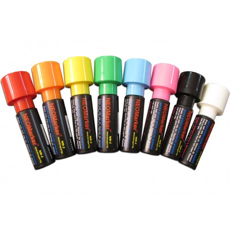 1-1/4" Extra Bold Waterproof Marker Pens - Full 8 Pc Set