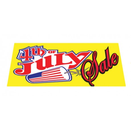 July 4th Sale Yellow Vinyl Windshield Advertising Banner