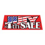 July 4th Sale Red Vinyl Windshield Advertising Banner