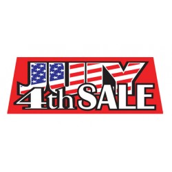 July 4th Sale Red Vinyl Windshield Advertising Banner