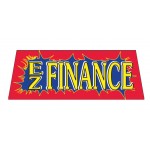EZ Finance Red Burst Vinyl Windshield Banner