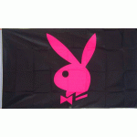 Playgirl Bunny Black and Pink 3' x 5' Flag