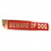 Gold Beware Of Dog Policy Business Sticker